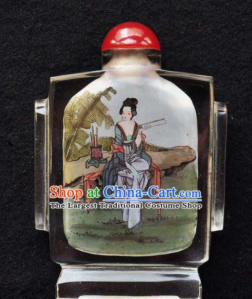 Chinese Handmade Character Snuff Bottle Traditional Inside Painting Palace Lady Snuff Bottles Artware