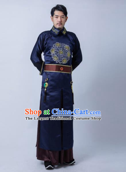 Chinese Ancient Qing Dynasty Prince Costume Drama Manchu Royal Infante Clothing for Men