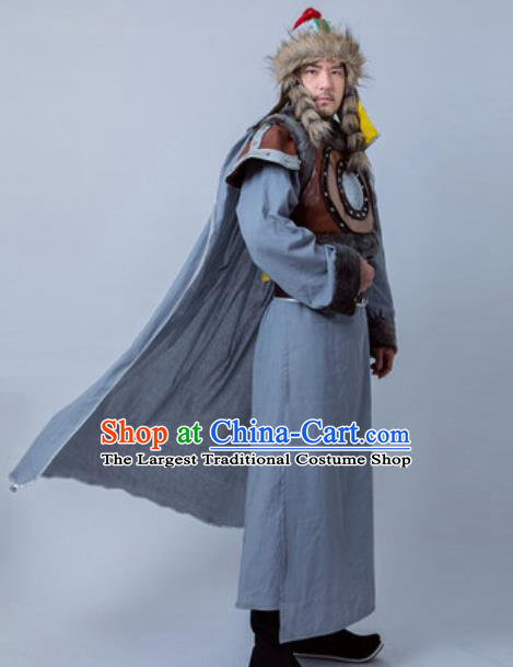 Chinese Ancient General Armor Costume Drama Huns King Clothing for Men