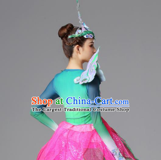 Traditional Chinese Opening Dance Pink Dress Modern Dance Lotus Dance Stage Performance Costume for Women