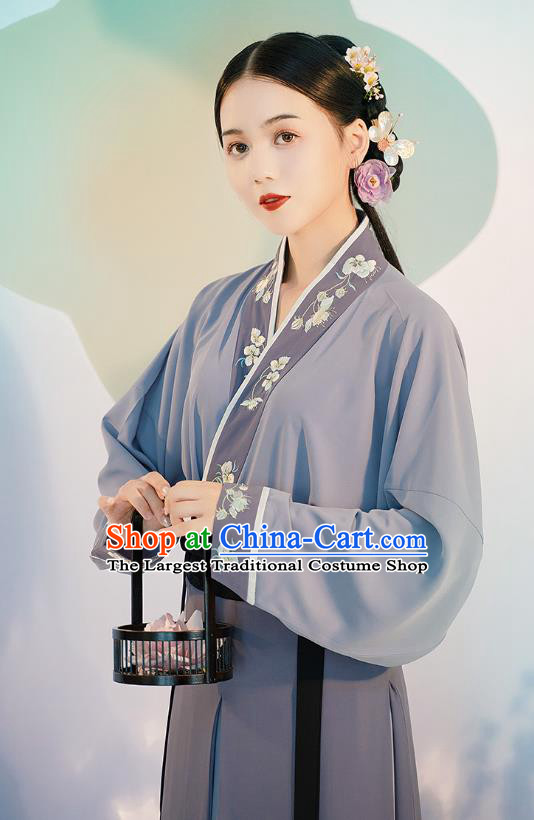 Traditional Chinese Song Dynasty Noble Female Hanfu Dress Apparels Ancients Young Mistress Historical Costumes Embroidered Cloak Blouse and Skirt Full Set