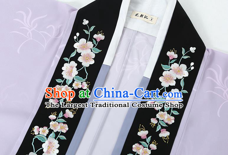 Traditional Chinese Song Dynasty Noble Female Hanfu Dress Apparels Ancients Young Mistress Historical Costumes Embroidered Cloak Blouse and Skirt Full Set