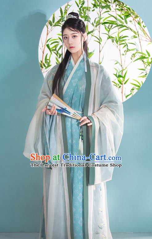 Traditional Chinese Song Dynasty Scholar Hanfu Apparels Ancient Nobility Childe Historical Costumes Cloak and Gown Full Set