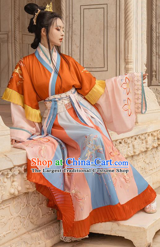 Traditional Chinese Jin Dynasty Royal Princess Hanfu Dress Apparels Ancient Goddess Historical Costumes Full Set for Women