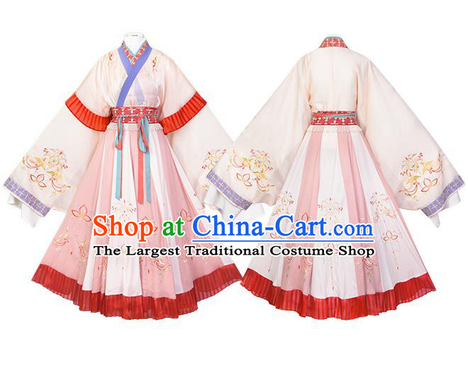 Traditional Chinese Jin Dynasty Noble Infanta Hanfu Dress Apparels Ancient Royal Princess Historical Costumes Complete Set