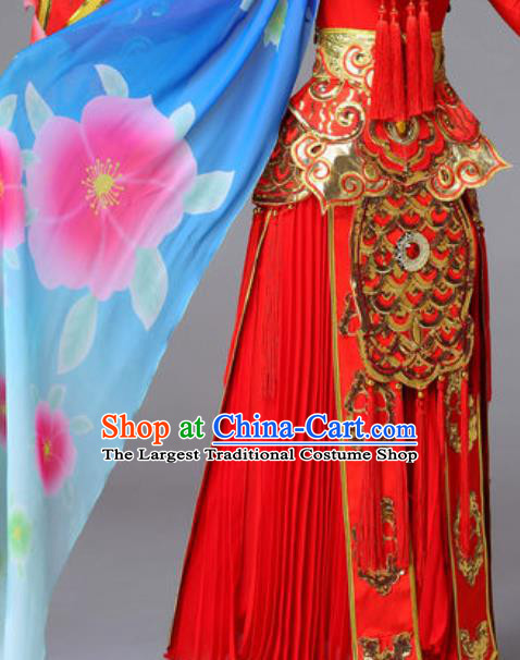 Traditional Chinese Peking Opera Dance Red Outfits Classical Dance Dress Spring Festival Gala Dance Stage Performance Costume for Women