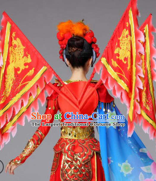 Traditional Chinese Peking Opera Dance Red Outfits Classical Dance Dress Spring Festival Gala Dance Stage Performance Costume for Women