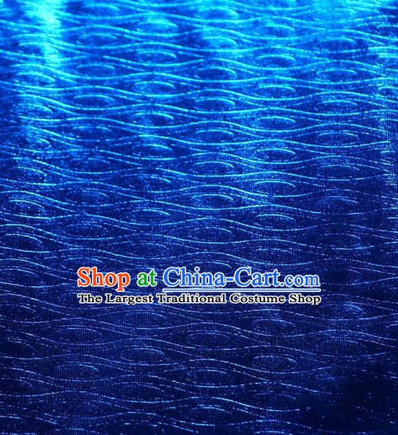 Chinese Traditional Anaglyph Pattern Design Royalblue Spandex Fabric Cloth Material Asian Dress Drapery