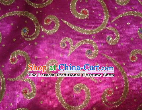 Chinese Traditional Gilding Pattern Design Rosy Satin Fabric Cloth Silk Crepe Material Asian Dress Drapery