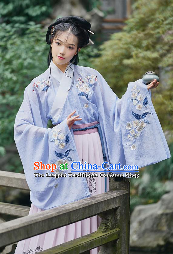Traditional Chinese Ancient Palace Lady Hanfu Dress Apparels Han Dynasty Princess Historical Costumes Embroidered Blouse and Skirt for Women