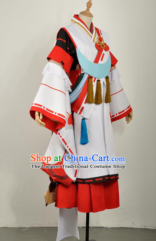 Traditional Japan Cosplay Female White Costumes Japanese Ancient Onmyoji Kimono Clothing and Accessories for Women
