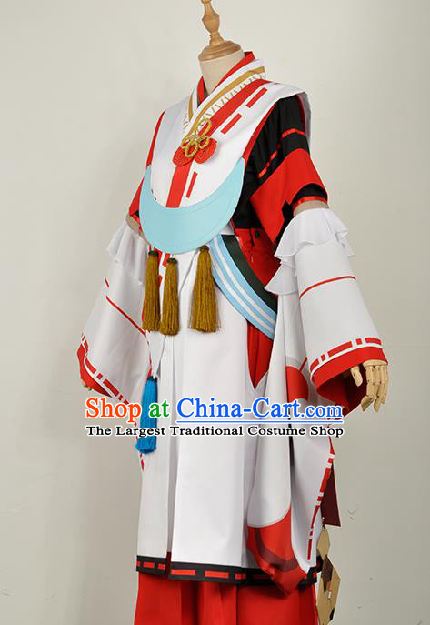 Traditional Japan Cosplay Female White Costumes Japanese Ancient Onmyoji Kimono Clothing and Accessories for Women