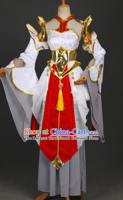 Traditional Chinese Cosplay Fairy Princess Hanfu Dress Costumes Ancient Female Swordsman Clothing Heroine Apparel for Women