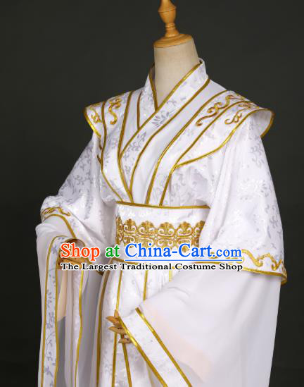 Traditional Chinese Cosplay Chivalrous Knight White Costumes Ancient Royal Prince Xie Lian Garment Swordsman Clothing for Men