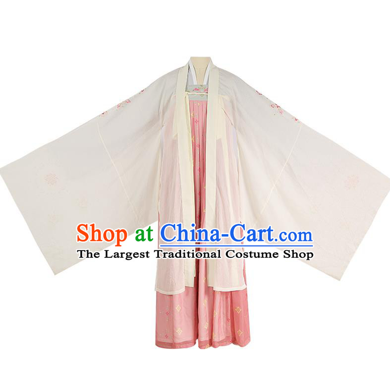 Traditional Chinese Tang Dynasty Noble Princess Costumes Ancient Palace Lady Hanfu Dress Embroidered Cape Blouse and Skirt Full Set