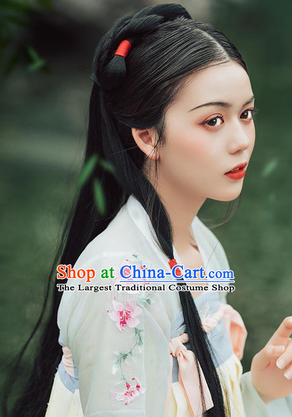 Traditional Chinese Tang Dynasty Palace Lady Costumes Ancient Court Maid Embroidered Blouse and Skirt Hanfu Dress Full Set