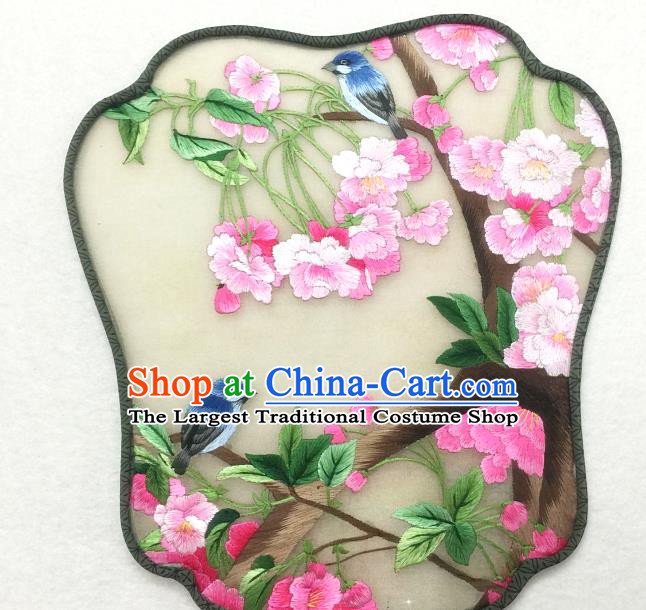 China Handmade Suzhou Embroidered Begonia Silk Fan Traditional Palace Fan Classical Dance Hanfu Fan