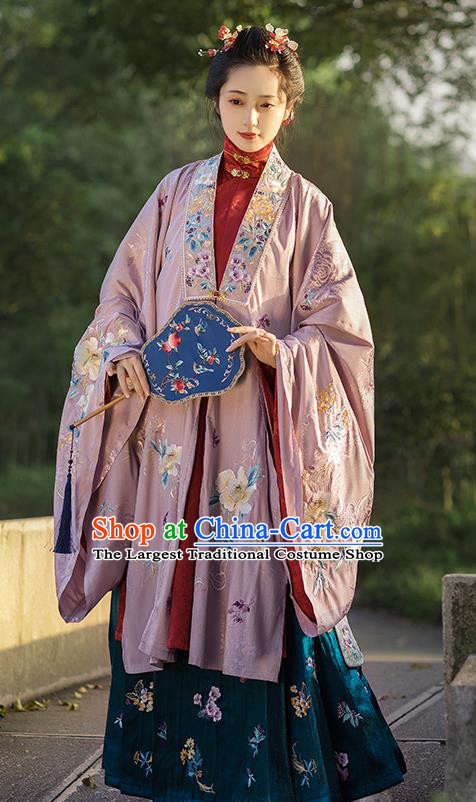 China Ancient Noble Female Embroidered Hanfu Dress Traditional Ming Dynasty Imperial Countess Historical Clothing for Women