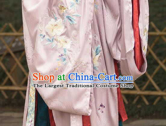 China Ancient Noble Female Embroidered Hanfu Dress Traditional Ming Dynasty Imperial Countess Historical Clothing for Women