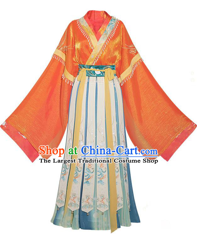 China Ancient Royal Princess Hanfu Dress Traditional Jin Dynasty Palace Lady Historical Clothing Full Set