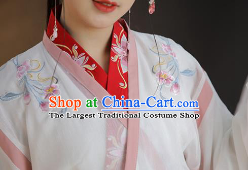 China Traditional Jin Dynasty Palace Lady Historical Clothing Ancient Young Beauty Hanfu Dress Costume