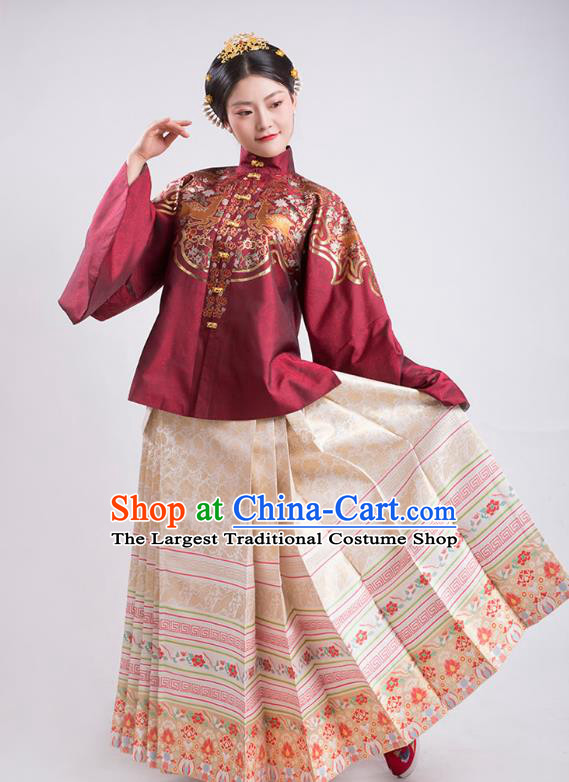 China Ancient Imperial Female Dress Traditional Court Hanfu Apparels Ming Dynasty Empress Historical Clothing