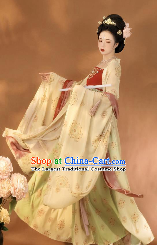 China Ancient Tang Dynasty Court Woman Hanfu Dress Traditional Imperial Consort Historical Clothing