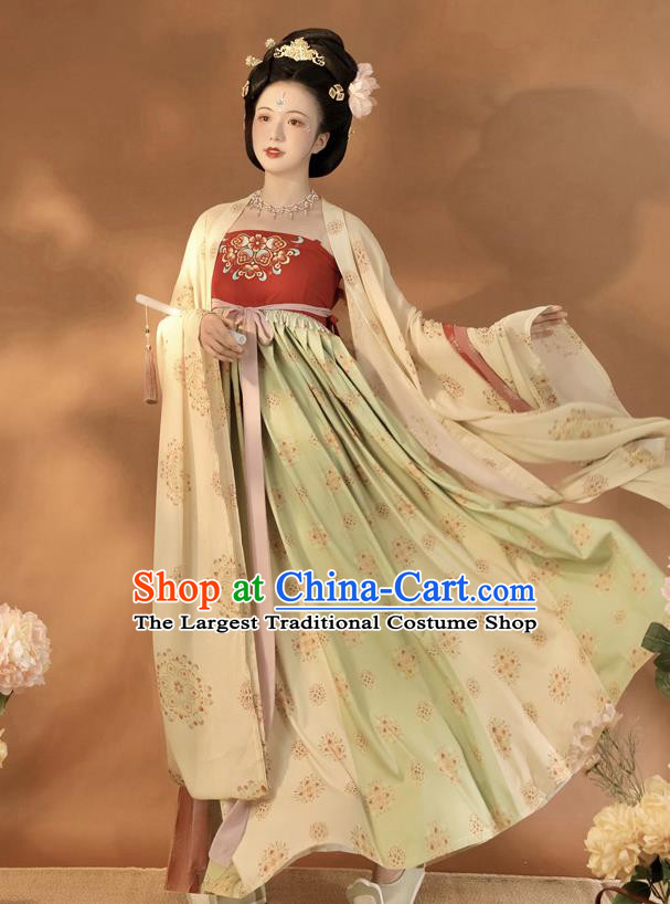 China Ancient Tang Dynasty Court Woman Hanfu Dress Traditional Imperial Consort Historical Clothing