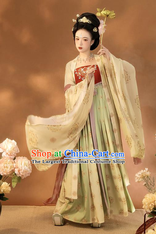 China Ancient Tang Dynasty Court Woman Hanfu Dress Traditional Imperial Consort Historical Clothing