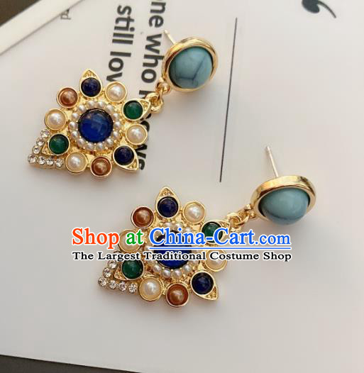 Top Baroque Queen Pearls Earrings Court Eardrop Jewelry Accessories