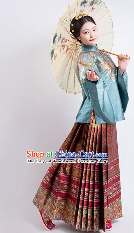 Traditional China Ancient Patrician Countess Hanfu Dress Ming Dynasty Noble Mistress Historical Clothing