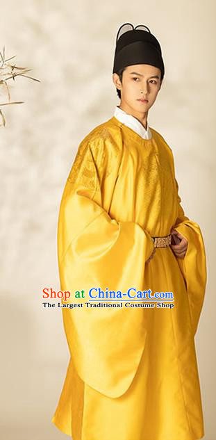 China Ancient Emperor Golden Imperial Robe Traditional Ming Dynasty Majesty Monarch Historical Clothing for Men