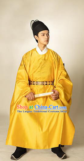 China Ancient Emperor Golden Imperial Robe Traditional Ming Dynasty Majesty Monarch Historical Clothing for Men