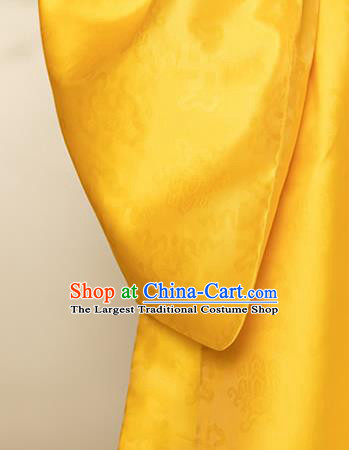 China Ancient Emperor Golden Imperial Robe Traditional Ming Dynasty Majesty Monarch Historical Clothing for Men