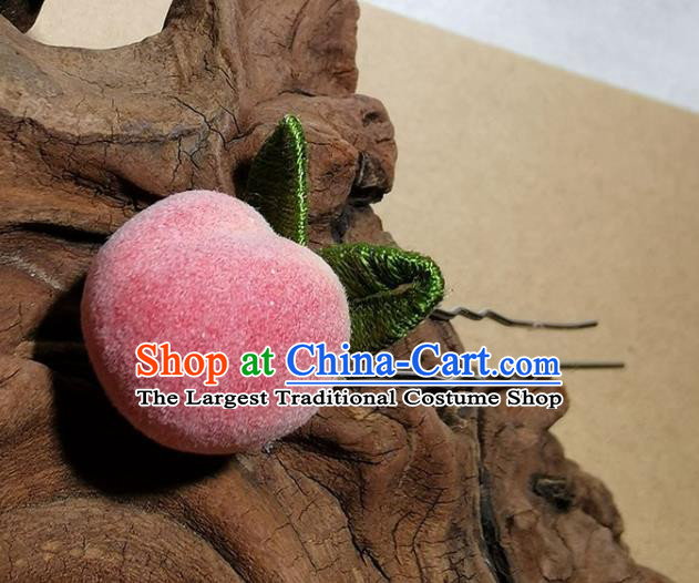 China Handmade Pink Peach Hair Stick Traditional Hanfu Hairpin