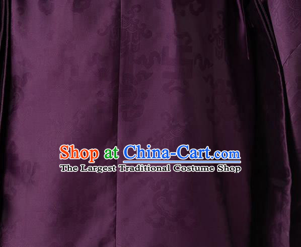 China Ming Dynasty Emperor Historical Clothing Ancient Royal Monarch Purple Imperial Robe for Men