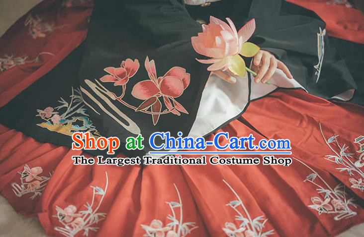 Traditional China Ming Dynasty Historical Clothing Ancient Noble Woman Embroidered Costumes