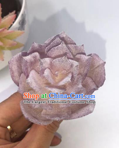 China Ming Dynasty Purple Succulent Hairpin Traditional Hanfu Hair Accessories Ancient Princess Hair Stick