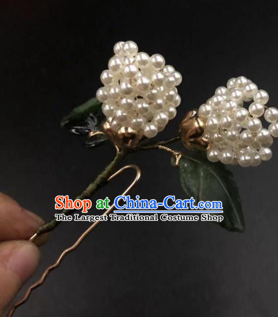 China Ancient Princess Tulip Hairpin Traditional Qing Dynasty Court Beads Hair Sticks