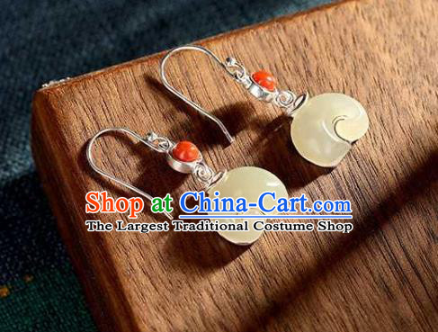 Chinese Traditional Cheongsam Earrings Handmade National Jade Elephant Ear Accessories