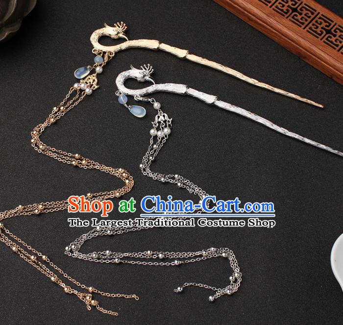 China Ancient Princess Hair Accessories Traditional Hanfu Hair Stick Phoenix Tassel Hairpin