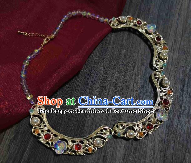 China Classical Necklet Traditional Ming Dynasty Gems Necklace Accessories