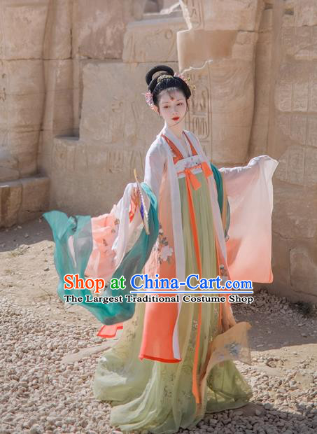 China Ancient Imperial Concubine Clothing Traditional Tang Dynasty Court Woman Historical Costume Complete Set