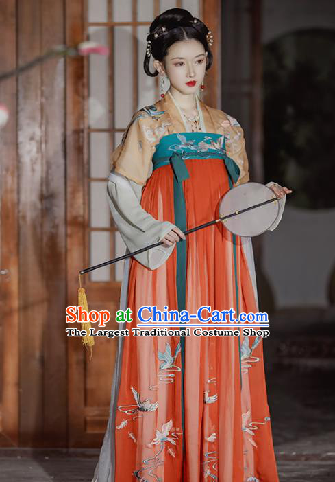 China Traditional Tang Dynasty Palace Lady Historical Costume Ancient Royal Princess Hanfu Clothing