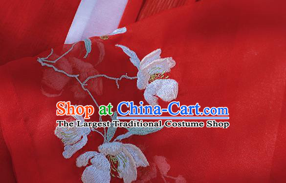 China Ancient Young Beauty Historical Clothing Traditional Tang Dynasty Wedding Costumes