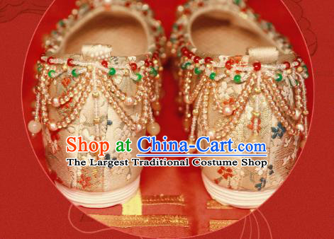 Handmade Chinese Traditional Hanfu Satin Shoes Embroidered Shoes Ancient Princess Shoes