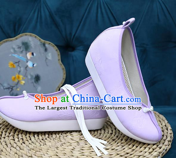 Chinese Traditional Song Dynasty Violet Shoes Hanfu Shoes Ancient Princess Shoes