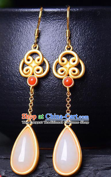 China Traditional Ear Jewelry Accessories National Cheongsam Jade Earrings