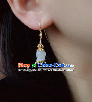 China Traditional Jade Convallaria Ear Jewelry Accessories Classical Cheongsam Earrings