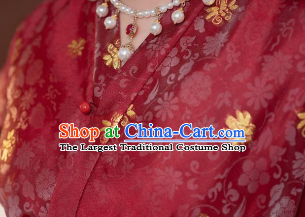 China Traditional Tang Dynasty Royal Princess Hanfu Dress Ancient Palace Beauty Historical Clothing